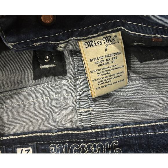 Miss Me Mid Rise Skinny white tab jeans 27 - Picture 7 of 7